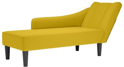 PHGTYUK Chaiselongue mit Rechter Armlehne Gelb Samt, Weiche Samtbezug Chaiselongue, Hochelastischer Schaumstoff für Komfort, Vielseitige Ergänzung für Wohnzimmer, Schlafzimmer
