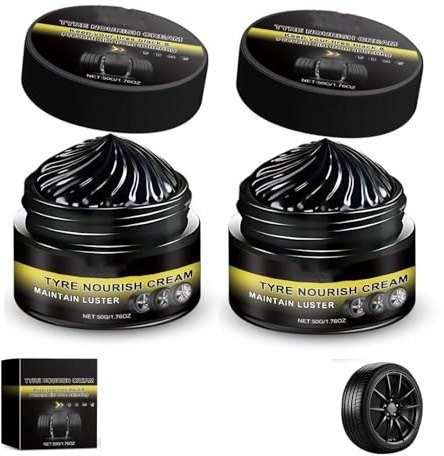 Tyre Nourish Cream Tire Wax - Restores Black Gloss Repele la suciedad, sellador impermeable, crema para neumáticos de coche, camión y moto, cera de limpieza y acondicionamiento para llantas