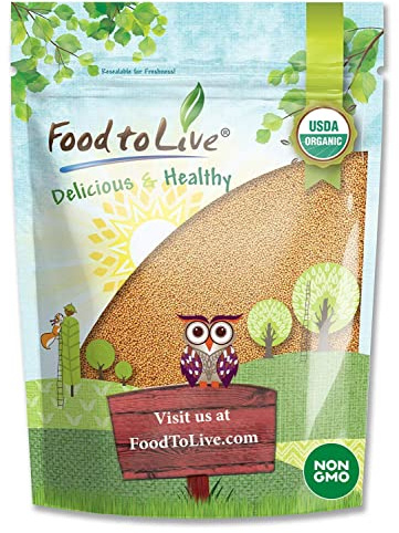 Food to Live - Organic Yellow Mustard Seeds, 3 Pounds - Non-GMO, Whole Dried Spice, Vegan, Kosher, Bulk, Spicy, Pungent Flavor