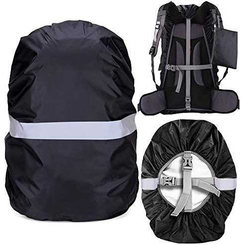Regenschutz für Rucksack Schulranzen, Wasserdichter Rucksack Regenhülle Cover Regenüberzug mit Reflektorstreifen Rutschfester Kreuzschnalle, Perfekt für Camping, Wandern und Outdoor Aktivitäten