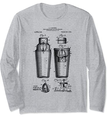 Bartender Barman Gift Drink Shaker & Mixer Patent Maglia a Manica
