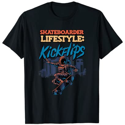 Kickflips Skating Skateboard Waveboard Longboard Skater T-Shirt