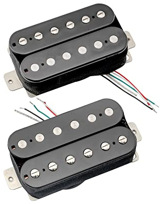 Artec HBA115 Alnico 5 Uncovered Humbucker Tonabnehmer Hals Steg Pickups Set für E-Gitarre, Schwarz