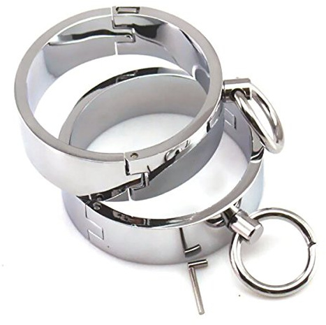 ChaodiaNYG Hardcore Metal Cuffs - Lockable Punk Wristband, Simple Handcuffs with O Ring, A Pair (7cm), 2.76 inch - 7 cm, Alloy Steel, no gemstone