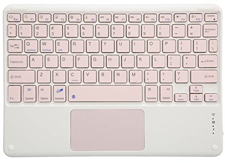 Luqeeg Teclado Bluetooth con Táctil, Teclado Inalámbrico Portátil Silencioso Ultrafino de 78 Teclas, 150H de Espera Súper Larga Teléfonos Inteligentes, Tabletas, Computadoras Portátiles (Rosa)