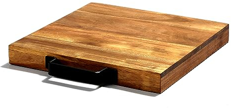 EVERBBKING Natural Acacia Sliding Tray for Coffee Machine, Kitchen Appliance Slider, Moving Caddy, Appliance Rolling Stand, Air Fryer Rolling Tray