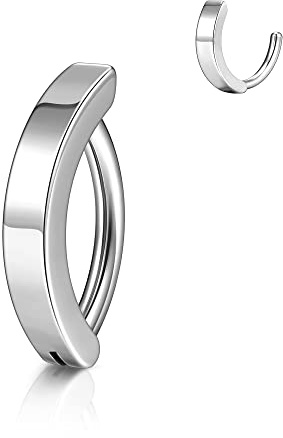PiercingJak Piercing Nombril Clicker 14G Arcade Anneau en Acier Inoxydable | Piercing Nombril Inversé Courbé Boucle Clou Piercing Nombril Anneau Pavé Zircons Brillant en Acier Inoxydable pour Femmes