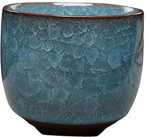 ZEALMAX Juego de 4 tazas de té, tazas de sake de estilo clásico chino/japonés, juegos de tazas de vino de cerámica para oficina, hogar, restaurante, B