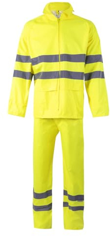 Velilla 189; Traje de Lluvia de dos piezas; Color Amarillo Fluor Fluor; Talla 3XL