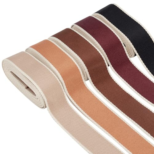 PH PandaHall 38mm Schweres Polyester Gurtband 5 Farben Flache Taschengurte Nylon Gurtband Für Bastelprojekte Stoffgürteltaschenherstellung Outdoor Aktivitäten 15m