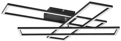 Reality Leuchten Deckenleuchte Corso R64423132, Metall Schwarz matt, inkl. 36 Watt LED, Fernbedienung |