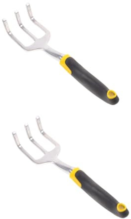 BESPORTBLE 2piezas Cultivador De Mano De Jardín Mango Antideslizante Rastrillo De Puntas para Aflojar Suelo y Deshierbe Herramienta De Jardinería De Inoxidable para Uso Intensivo