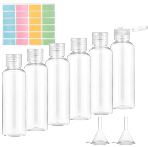 Reseflaskset, Romon 100 ml reseflaskor för fyllning reseset med liten tratt reseflaskor för fyllning plastflaskor tom flyg flaska reseset kosmetika tomma reseflaskor