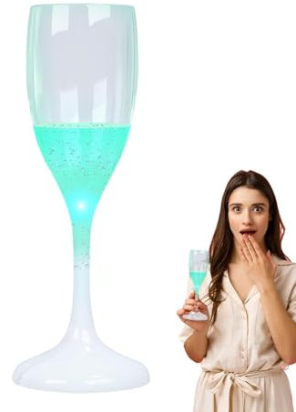 Hailerio Flûtes à champagne – Verres à vin lumineux de 120 ml, flûtes à champagne élégantes, activées par liquide, tasses phosphorescentes pour mariage et Noël