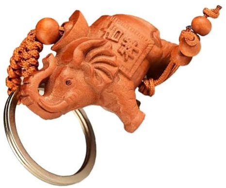 Cabilock Holz Elefant Schlüsselanhänger Dekorative Anhänger Rucksack Hängen Schlüssel Ornament Taschenanhänger Auto Schlüsselanhänger