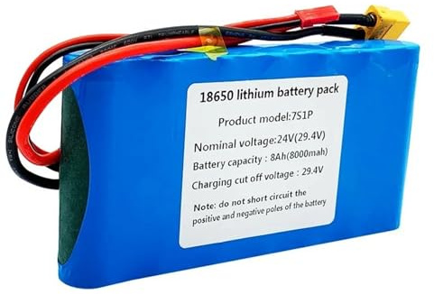 Batteria per bici elettrica 24V 8000mAh Batteria al litio ricaricabile con BMS per attrezzatura da 8000XT60+JST