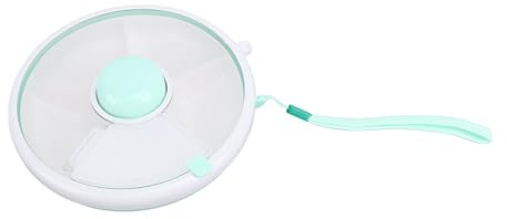 Snack-Spinner, Wiederverwendbarer Snack-Behälter mit 5-Fach-Spender und Deckel, Auslaufsicher, Auslaufsicher, Obst, Rotierendes Bündel für Mittagessen, Trockenfrüchte (GREEN)