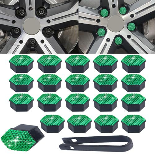 20 Stück Radmutternkappen Radschrauben Radmuttern für Mercedes C-Klasse S203 Kombi 2001-2007 Radschraubenkappen Rad Mutter Cap mit Entfernung Werkzeug,19mm-D