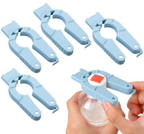 Yuanchu 4 abridores de botellas multifuncionales, abrebotellas 3 en 1, de plástico, con tapón de rosca, abridor de botellas de plástico divertido para personas mayores, debilidad de manos, artritis