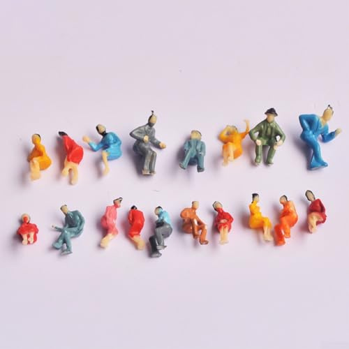 Figuren Modell, Kreieren Sie lebendige Straßenszenen, 100 Stück, 1: 100 Maßstab, für Züge und Architektur, sitzende bemalte Figuren für Miniatur Szenen, Puppenhaus Spielzeuge Schulprojekt für Kinder