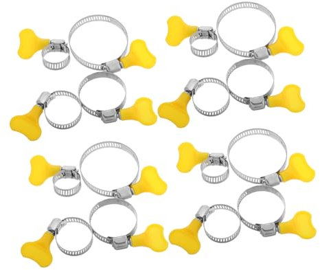 IWOWHERO Water Hose Clamp Steel Handle 16pcs Assortment for Replacement Heavy Duty Clamp for Drain Plumbing