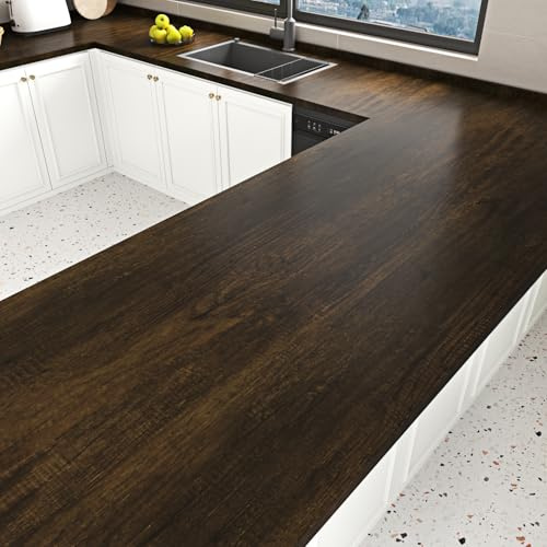 Yullpaper Möbelfolie Holzoptik Tapete Braun Selbstklebend Küchenfolie Schränke Abwaschbare Klebefolie Möbel Holzoptik Küchentapete Holztapete Arbeitsplatte Folie Schrankfolie Selbstklebend 40 x 200cm