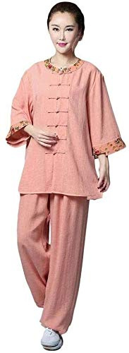 TaiChi Uniform,Tai Chi Clothing, Women's Tai Chi Suit - Chinese Martial Arts Kung Fu Taiji Wushu Wing Chun Qigong Gymnastics Training Spring Summer Clothing Middle Sleeve Embroidered Jacket Pant Set(#
