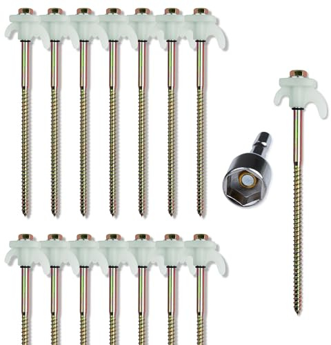 your GEAR Screw 200-15 robuste Zeltheringe, Schraubhering mit Gewinde, Hering aus Stahl für harten Boden oder Holz