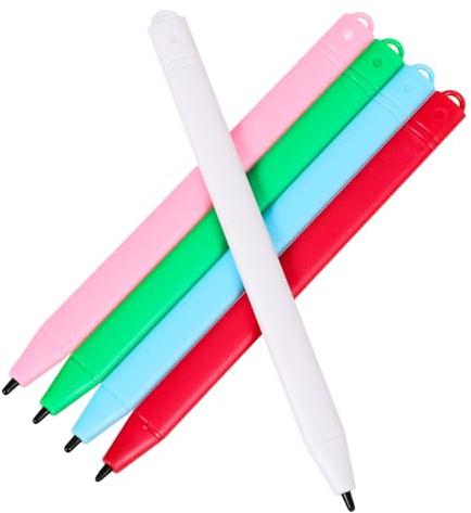 SMASOLO 5pcs Stylus Pen for Lcd Tablet and Touch Screens, Pressure-sensitive Writing and Drawing Pens, Multi-color Set Red Green White Light Blue Light Pink, Suitable for Boys and Girls and Adults