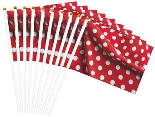 Drapeau léger à pois rouges et blancs pour décoration intérieure ou extérieure