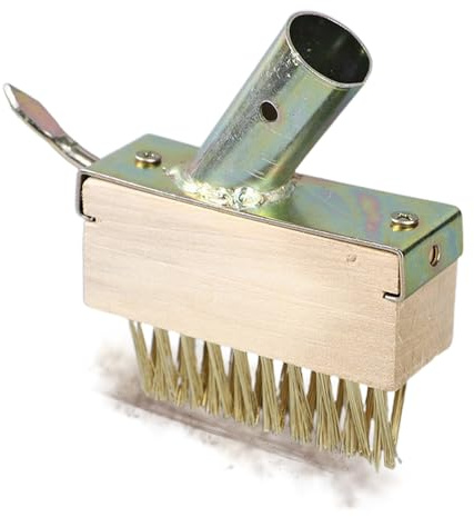 Outil de nettoyage de pavé – Tête de brosse métallique | Outil de désherbage multifonctionnel à 45 degrés pour pavé, balai plat manuel, brosse à poils métalliques, nettoyage de fissures de terrasse