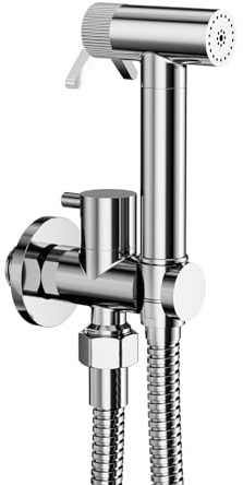 Bidet Handbrause, Bidet Brause, 2 Modi, Messingdüse, Mit 1,2 m 304 Edelstahl Schlauch, Toilettenbrause, Waschbeckendusche, Ideal Zum Nachrüsten, Für Bad, Waschküche Oder Werkstatt (Silber)