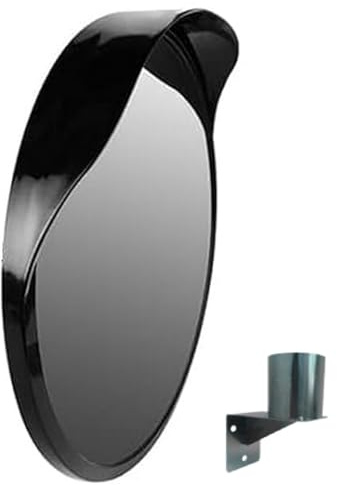 FERRETELIX® Espejo Convexo Exterior 45 cm con Visera y Soporte de Pared | Seguridad en Garajes, Calles, Naves Industriales y Parkings