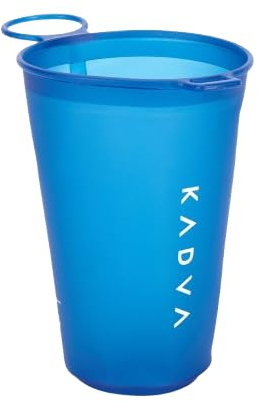 KADVA Flowbie Softflask 150 ml – Gobelet d’hydratation pliable en TPU bleu pour trail, randonnée et course ; se roule à plat, léger et compact