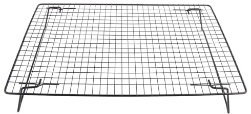 CHICIRIS Rejilla para Enfriar Pan, Pequeña Red de Enfriamiento de Hierro, Resistente a Altas Temperaturas, para Hornear, 16,93 X 11,02 X 2,76 Pulgadas (BLACK)