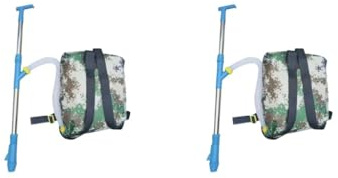 HKWFKAWA 2 set gödselspridare handhållen majs grönsaker justerbar gödseldispenser blå rostfritt stål påse 40 x 31 cm