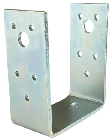 BK SHOP 6 soportes para postes en forma de U para atornillar, base de apoyo de 70 x 100 x 45 mm, anclaje de poste de acero galvanizado de 3,5 mm, anclaje de suelo para postes de madera, zapatos para