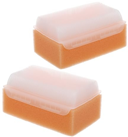 SOIMISS Cepillo Sensorial para Ñiño Esponja Naranja, 2 Piezas, Diseño Cómodo y Seguro para Delicada, Adecuado para Juegos Sensoriales y Uso Individual