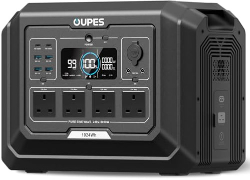 OUPES Mega 1 Portable Power Station, 2000W(4500W Surge) 1024Wh LFP Battery