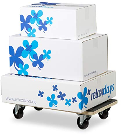 Relaxdays 2 x Transportroller XL im Set, Möbelroller mit Feststellbremse, 400 kg, für alle Böden, Transporthilfe