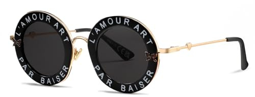 SHEEN KELLY Runde Sonnenbrille für Frauen Männer Bee Sonnenbrille Unisex Chic Style Brille