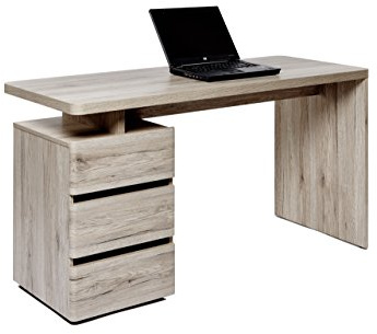 Jahnke CU-LIBRE C 240 - Schreibtisch mit 3 Schubladen, 140 x 55 x 76 cm, Farbe: San Remo Eiche