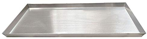 GIEMME Plaque Perforée Rectangulaire 37 x 72 cm en Aluminium Alimentaire – Hauteur Bord 3 cm – Plaque à Four Professionnelle pour Cuisson Uniforme de Pâtisserie et Pain