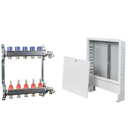 Fußbodenheizung Verteilerschrank Aufputz AP + Heizkreisverteiler SET Heizung Verteiler-Set AP-HKV HKV9AP9-11