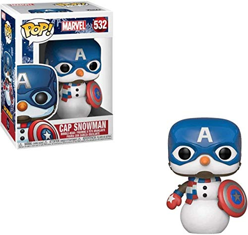 Funko Pop! Bobble Marvel: Holiday - Captain America - Vinyl-Sammelfigur - Geschenkidee - Offizielle Handelswaren - Spielzeug Für Kinder und Erwachsene - Movies Fans - Modellfigur Für Sammler