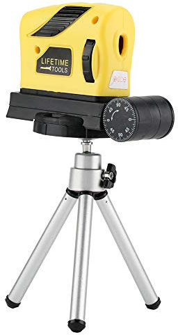 Horizontale Ebene Wasserwaage Laserpegel Punkt Linie Kreuz Horizontale Vertikale Ausrichtung Einstellwerkzeug mit Stativ, ABS Kunststoffschale, 100% nagelneu, Gelb, 8,3 * 3,3 * 6