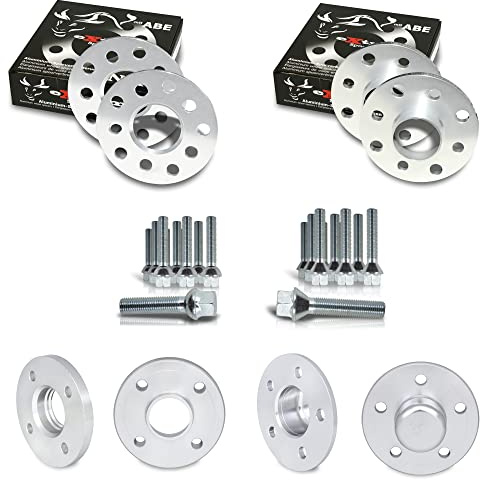 JOM Car Parts & Car Hifi GmbH 790999 Cales Elargisseurs de voies 30mm (paire) - 15mm (épaisseur par Cale) incl. boulonnerie | Entraxe 112/5+100/5 | Alésage central 57,1