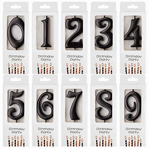 PHD CAKE 10-Count 0-9 Black Number Birthday Candles, Number One Birthday, Black Number Candles, Party Celebration, Baby Showers