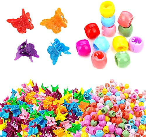 Belvanr Mini Haar Klammer Clips 200 Stück Schmetterling Haarklammer Haarperlen zum Klipsen Haargreifer Klein Haarperlen Utterfly Hair Clips Kunststoff ​Haar Klammern für Frauen (Zufällige Farben)