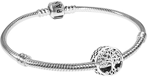 PANDORA Damen-Armband Silber 925 mit Charm Familienwurzeln 51783 | zauberhafter Silberschmuck für Frauen, elegante Geschenkidee